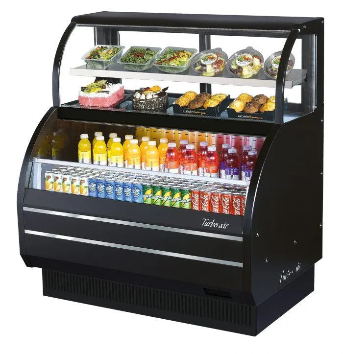 Turbo Air TOM-W-50SB-N - 50" Open Display Merchandiser and Display Case Combo