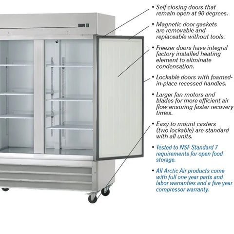 Arctic Air AR49 - 2 Door Reach-In Refrigerator
