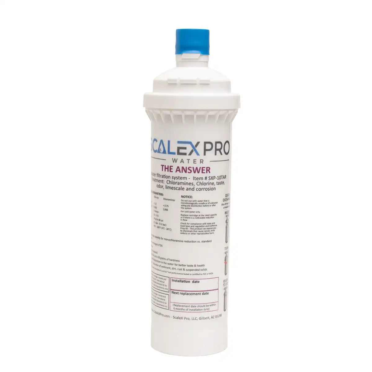 ScaleXPro The Answer - NAC Scale Inhibiting with CCTO Reduction - 10" Replacement Filter Cartridge - Fits Prima TAS-10 and EZ-RO