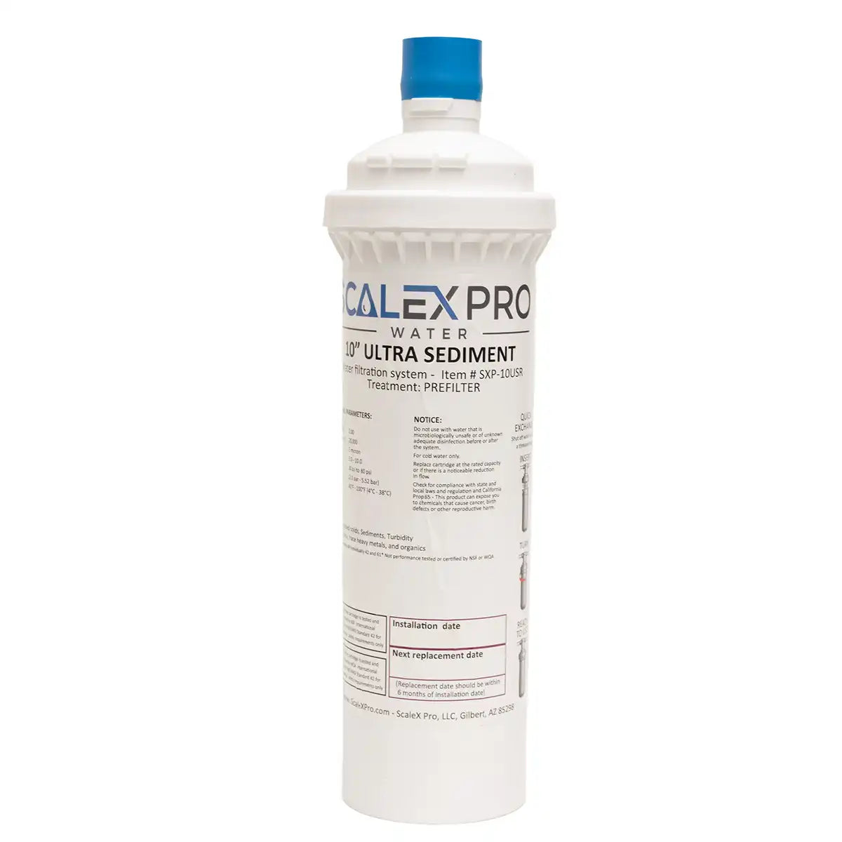 ScaleX Pro Ultra Sediment w Zeosorb - 10" Quick-Twist Water Filter Cartridge