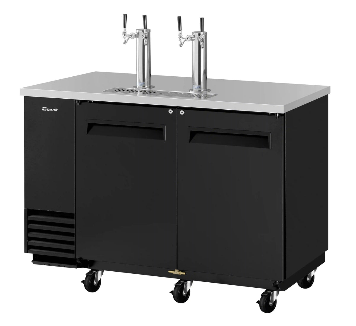 Turbo Air TBD-2SBD-N6 - Black Two Half Barrel Kegs Beer Dispenser