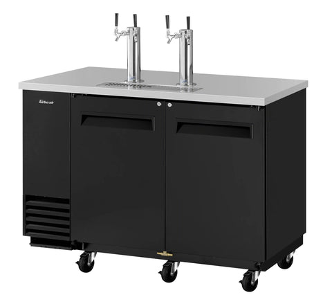 Turbo Air TBD-2SBD-N6 - Black Two Half Barrel Kegs Beer Dispenser